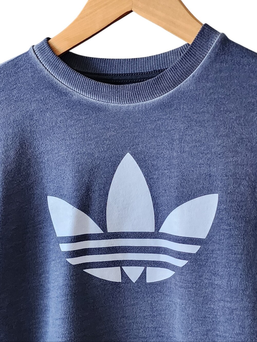 Adidas Trefoil Indigo/Navy Crewneck Pullover Sweater - Picture 2 of 5